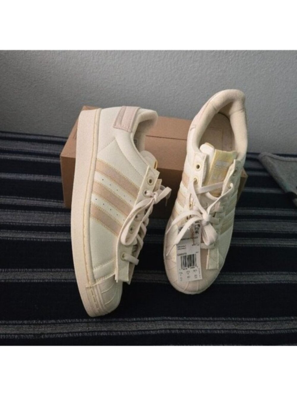 Adidas Shelltoe Boost Men 11 Superstar Parley Cream Off White 0926 - Picture 7 of 11
